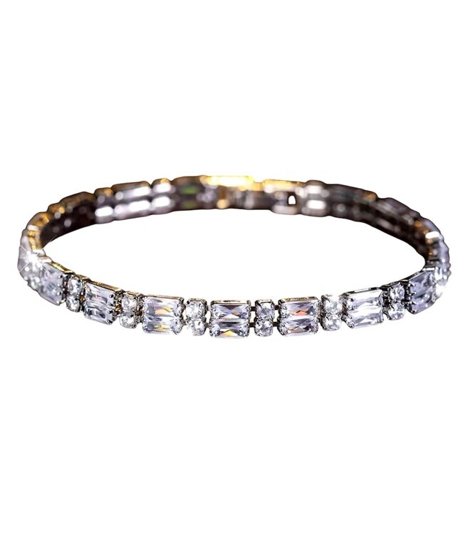 Mpariz Luxe Dames Armband - Goud - Witte Zirkoon