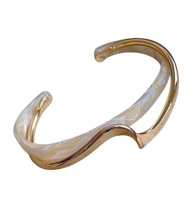 Mpariz Luxe Manchet Damesarmband - Met Faux Parel inlay