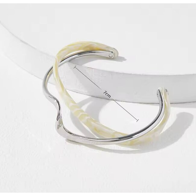 Mpariz Luxe Manchet Damesarmband - Met Faux Parel inlay