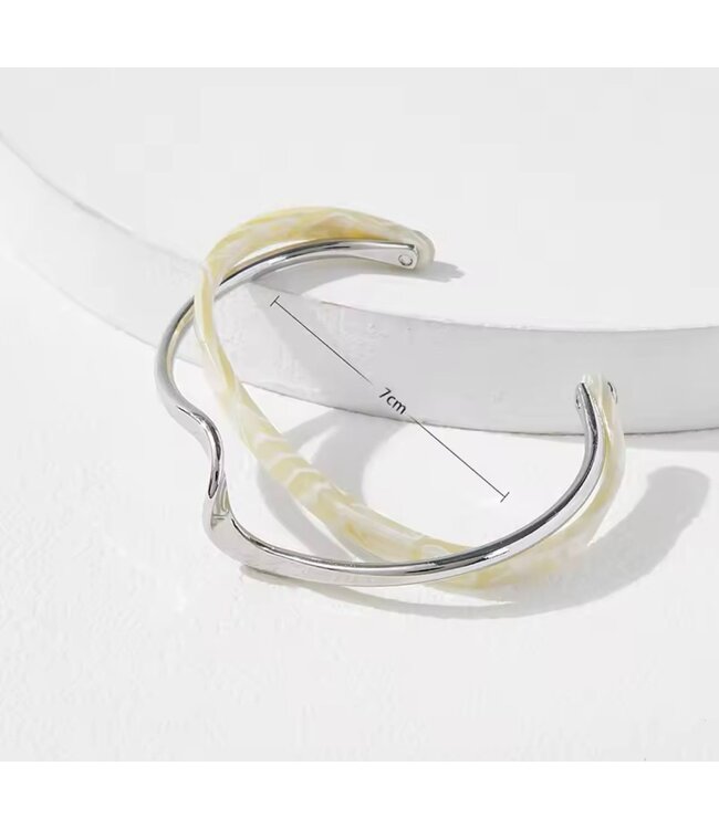 Mpariz Luxe Manchet Damesarmband - Met Faux Parel inlay