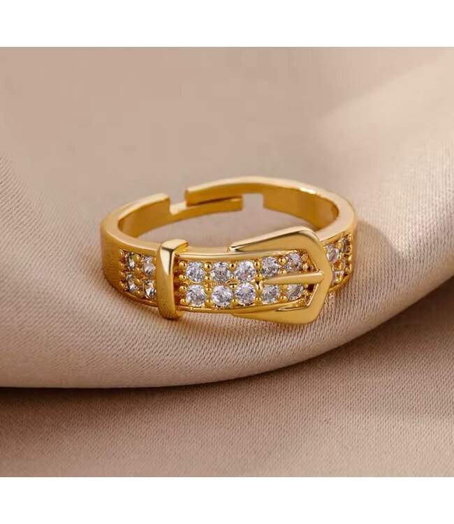 Mpariz luxe Dames Ring - Goud Kleur met Zirkonia