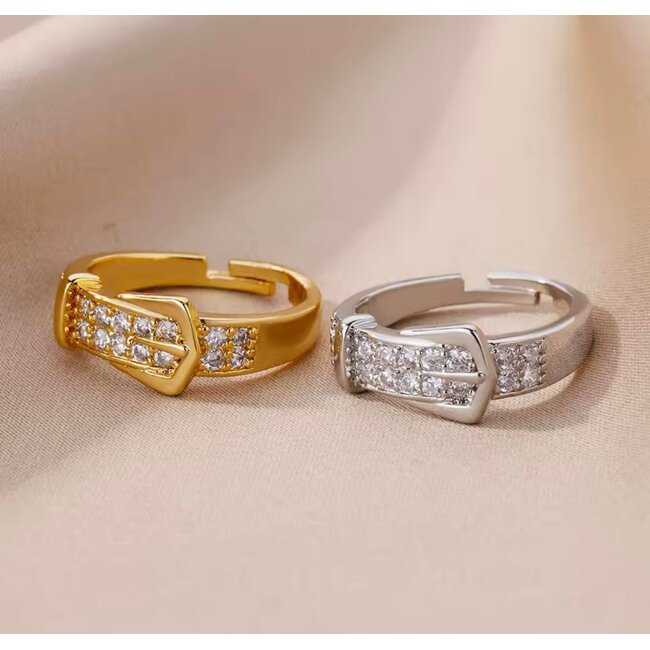 Mpariz luxe Dames Ring - Goud Kleur met Zirkonia