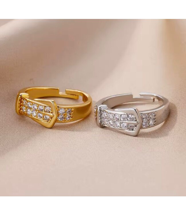 Mpariz luxe Dames Ring - Goud Kleur met Zirkonia