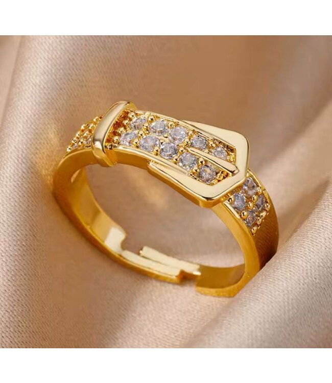 Mpariz luxe Dames Ring - Goud Kleur met Zirkonia