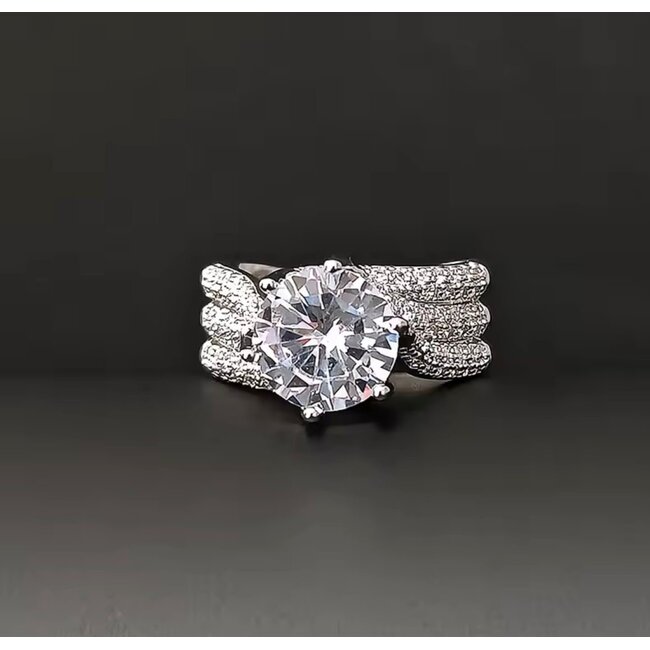 Mpariz Luxe Dames Ring - Zilver Kleur met Zirkonia