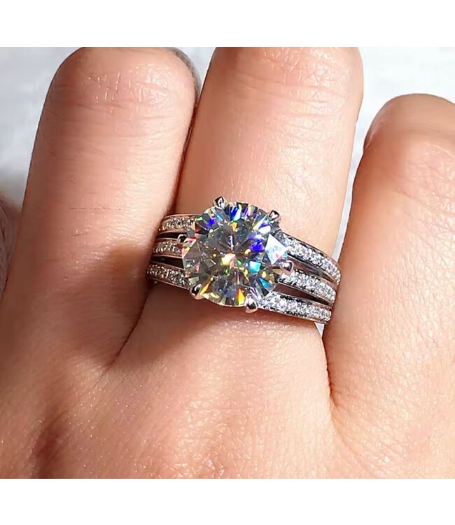 Mpariz Luxe Dames Ring - Zilver Kleur met Zirkonia