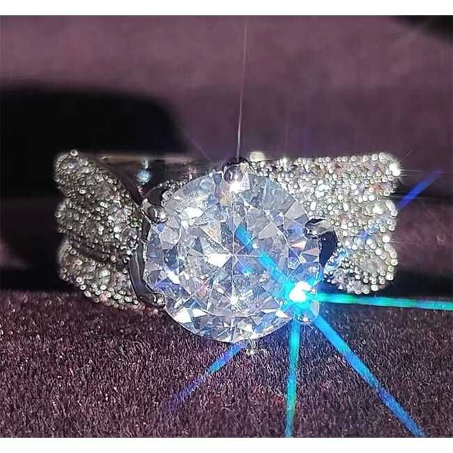 Mpariz Luxe Dames Ring - Zilver Kleur met Zirkonia