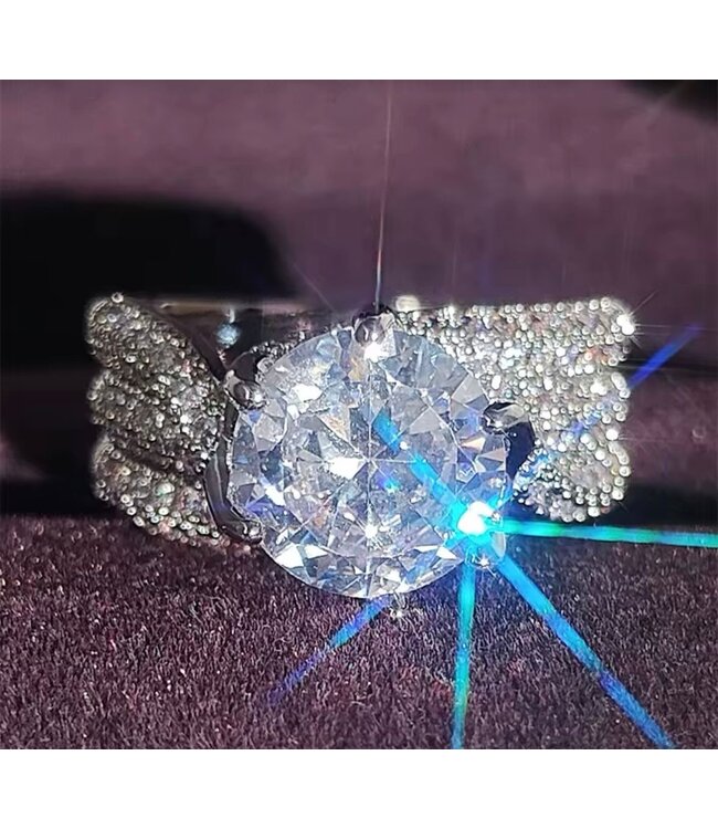 Mpariz Luxe Dames Ring - Zilver Kleur met Zirkonia