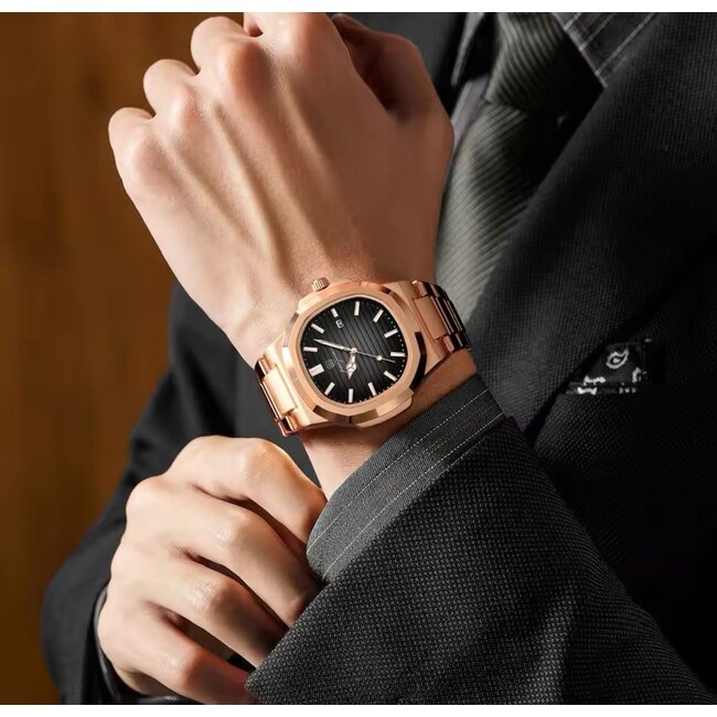 Poedagar Valmont – herenhorloge met stalen band en modern design