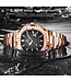 Poedagar Luxe Herenhorloge Rosé  Zwart - Gratis Armband bij elke bestelling (twv €29,95)