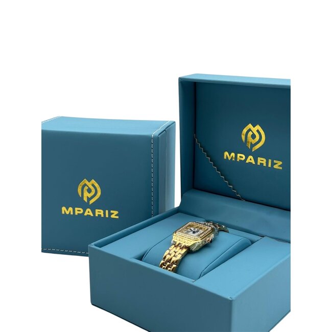 Mpariz Dameshorlogen Goud en Wit met Diamonds