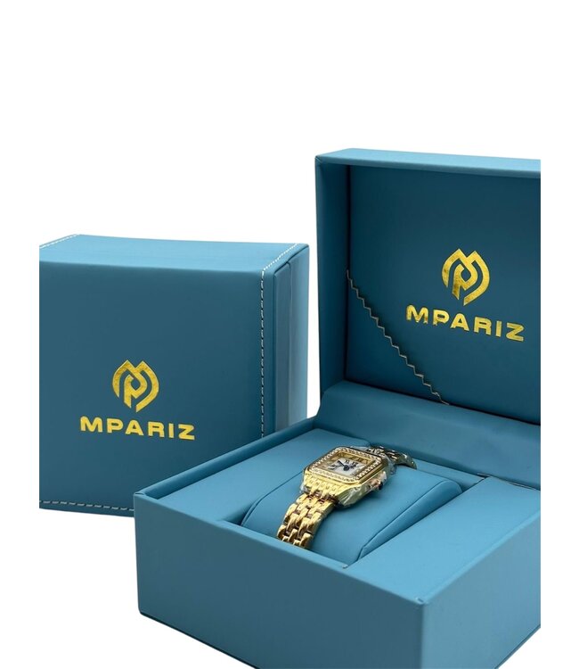 Mpariz Dameshorlogen Goud en Wit met Diamonds