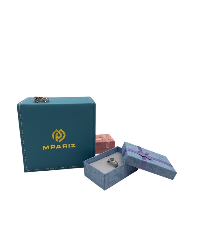 Mpariz Luxe dames ring Zilver Rosé  Diamonds Diameter 19 mm