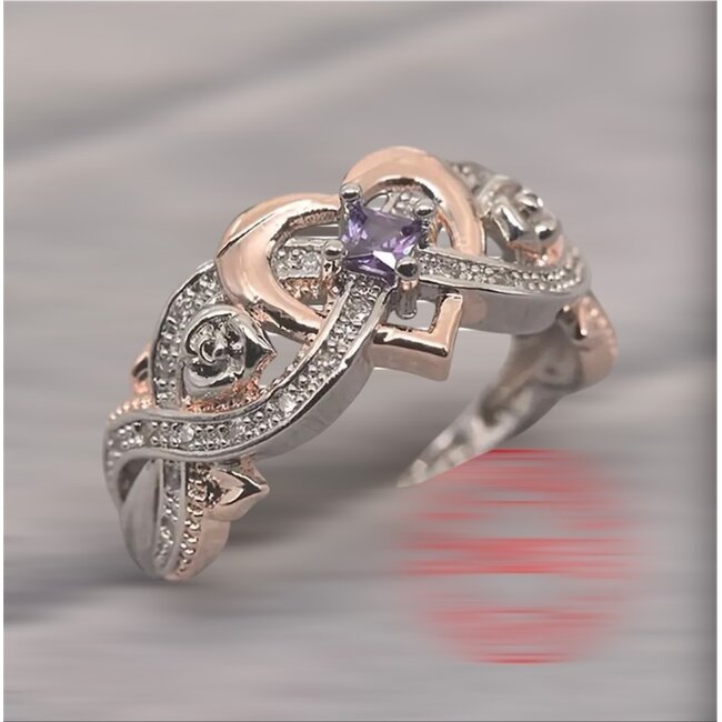 Mpariz Luxe dames ring Zilver Rosé  Diamonds Diameter 19 mm