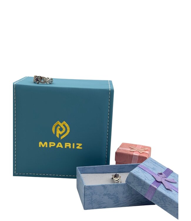 Mpariz Luxe dames ring Zilver Rosé  Diamonds Diameter 19 mm