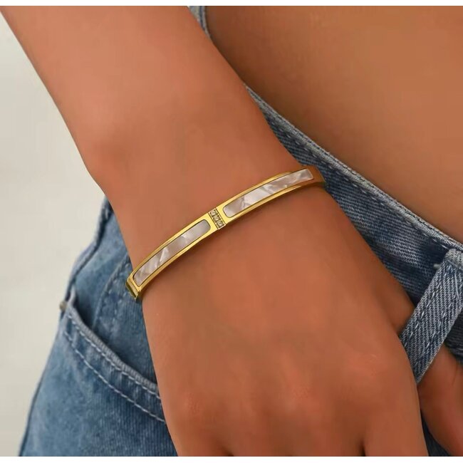 Mpariz Luxe Damesarmband  Titanium  Armband  Zirkonia Inleg