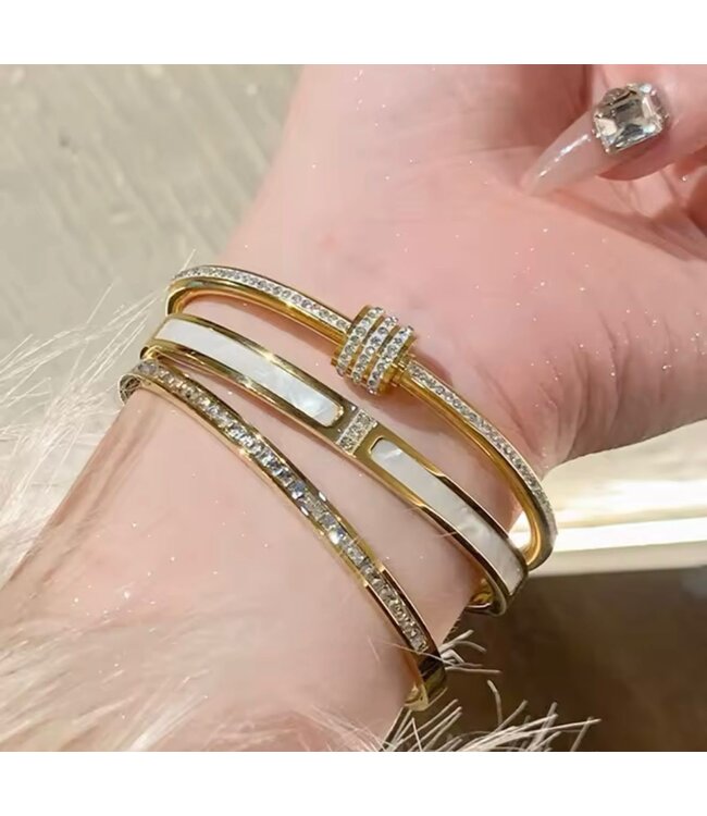 Mpariz Luxe Damesarmband  Titanium  Armband  Zirkonia Inleg