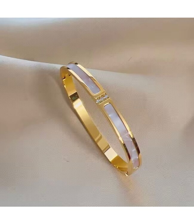 Mpariz Luxe Damesarmband  Titanium  Armband  Zirkonia Inleg