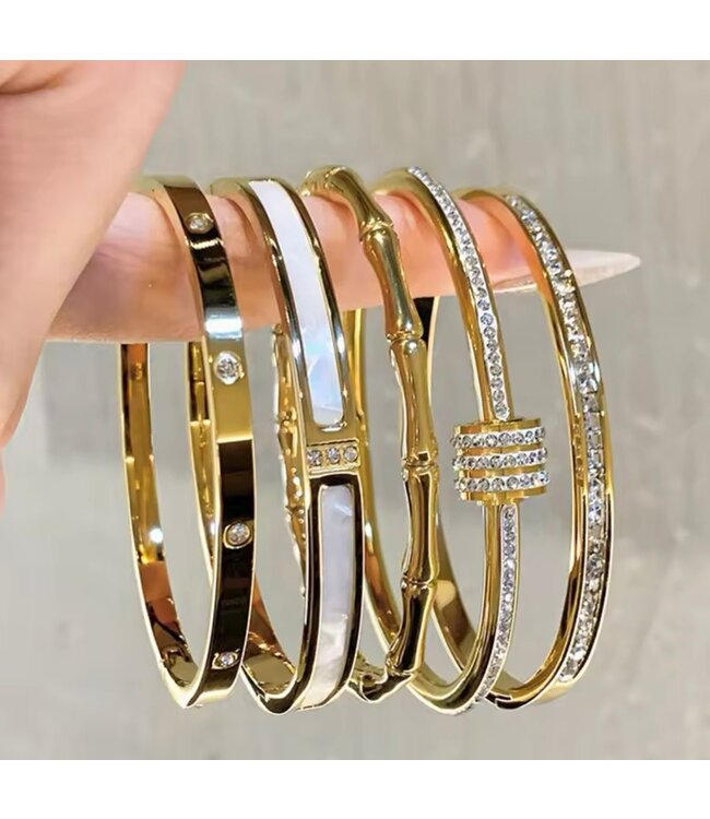 Mpariz Luxe Damesarmband  Titanium  Armband  Zirkonia Inleg