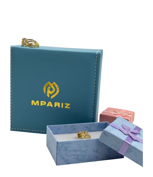 Mpariz Luxe Damesring  Goud  Diamonds diameter 19 mm