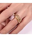 Mpariz Luxe Damesring  Goud  Diamonds diameter 19 mm