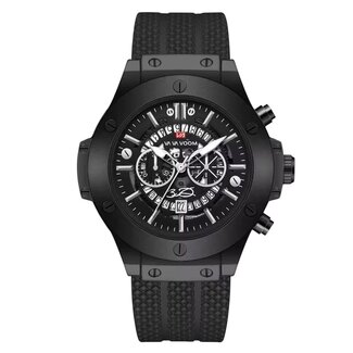 Mpariz Luxe Herenhorloge  Siliconen Polsband Zwart