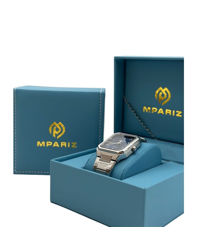 Curren Luxe Herenhorloges  Zilver Blauw - Gratis Armband bij elke bestelling (twv €29,95)