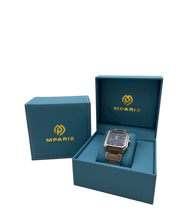 Curren Luxe Herenhorloges  Zilver Blauw - Gratis Armband bij elke bestelling (twv €29,95)