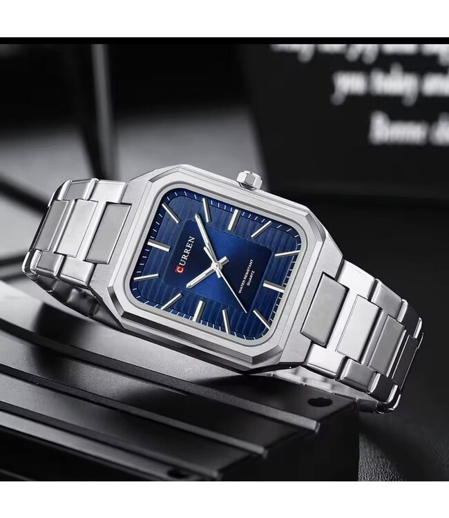 Curren Luxe Herenhorloges  Zilver Blauw