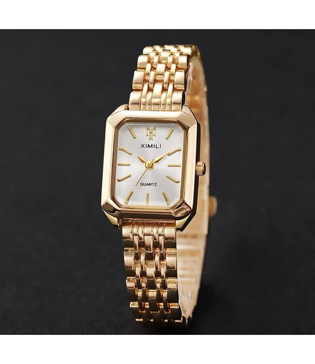 Ximili  Dameshorloge Goud &  Parelmoer Wit