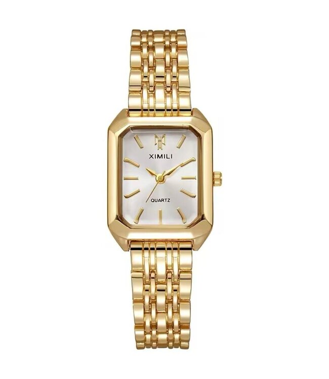 Ximili Luxe Dameshorloge Goud  Parelmoer Wit