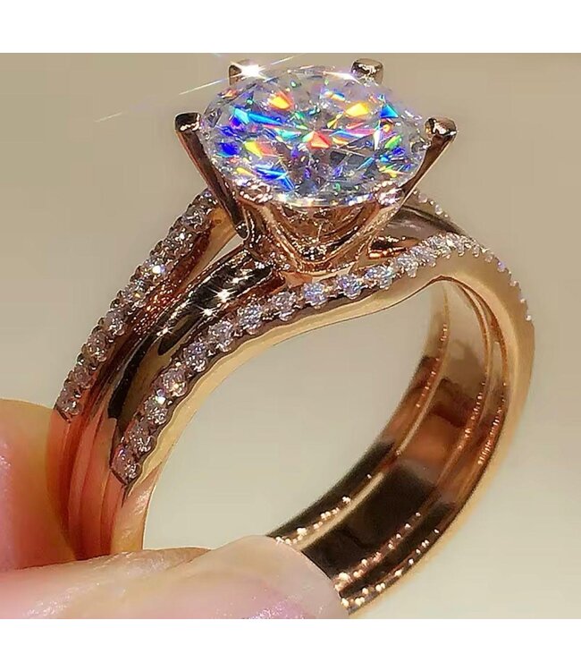 Mpariz Luxe Dames Ring  Rosé  Diamonds