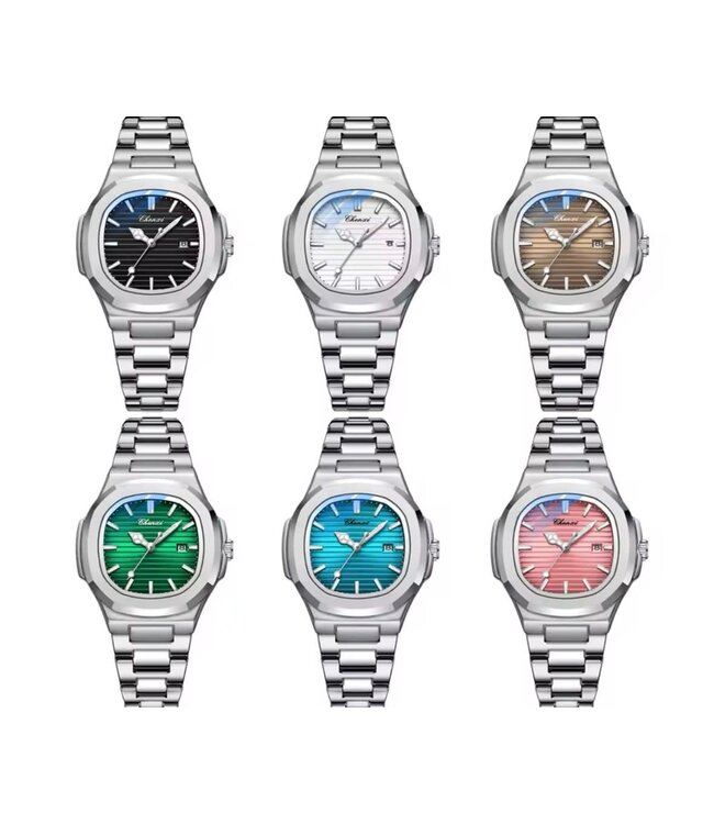 Chenxi Luxe Dameshorloge  Zilver  Bruin