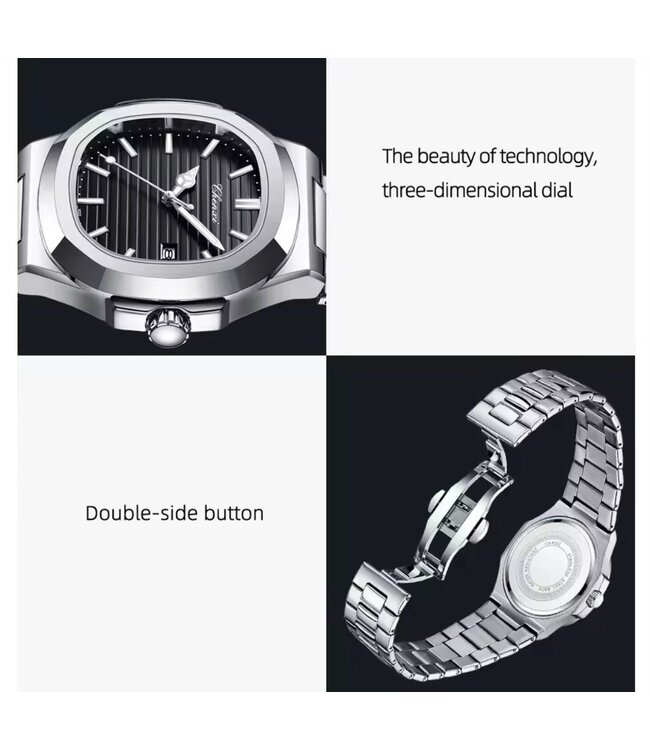 Chenxi Luxe Dameshorloge  Zilver  Lichtblauw