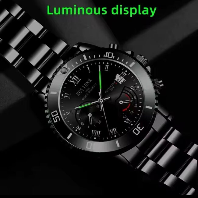 Mpariz Luxe Herenhorloges Zilver Zwart