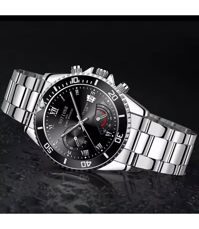 Mpariz Luxe Herenhorloges Zilver Zwart