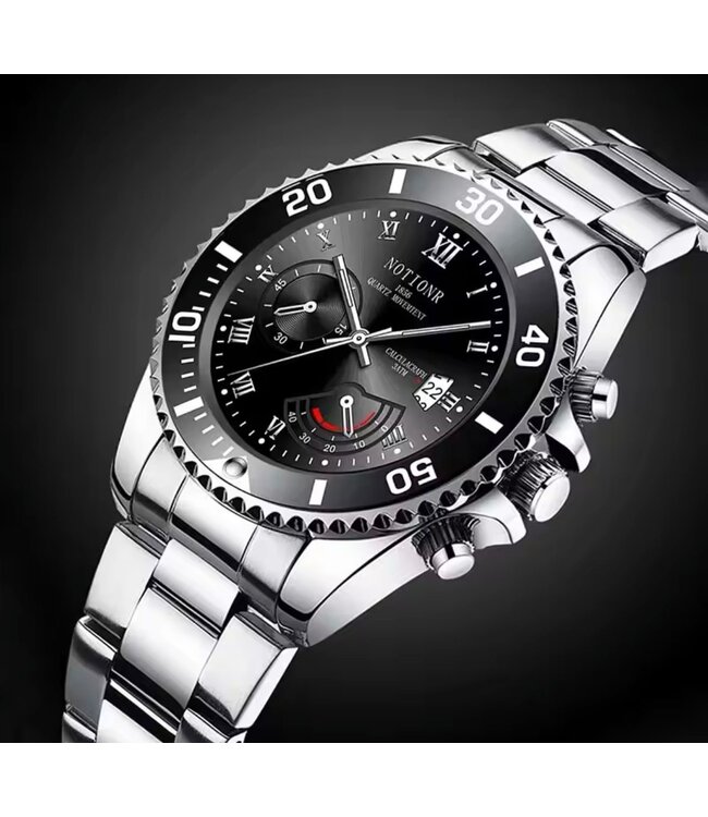 Mpariz Luxe Herenhorloges Zilver Zwart