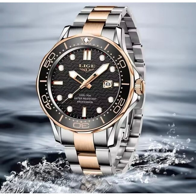 Lige Corsaire – herenhorloge met stalen band en sportief design