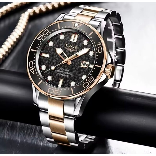 Lige Corsaire – herenhorloge met stalen band en sportief design