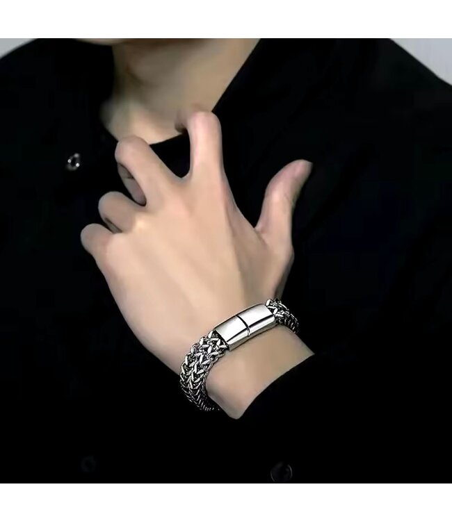 Mpariz Luxe Herenarmband   Magnetische Gesp RVS