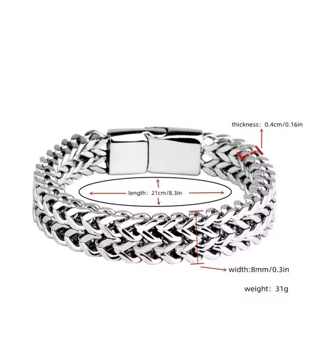 Mpariz Luxe Herenarmband   Magnetische Gesp RVS
