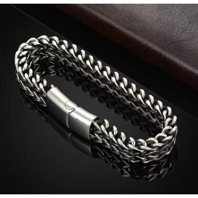 Mpariz Luxe Herenarmband   Magnetische Gesp RVS