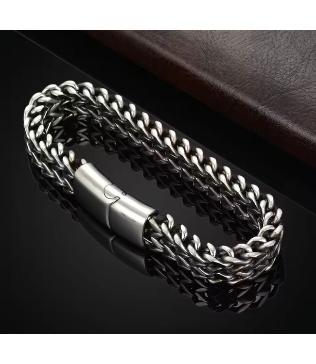 Mpariz Luxe Herenarmband   Magnetische Gesp RVS
