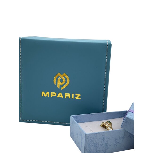 Mpariz Luxe Dames Ring  Dubbellaagse Zirkoon Ring