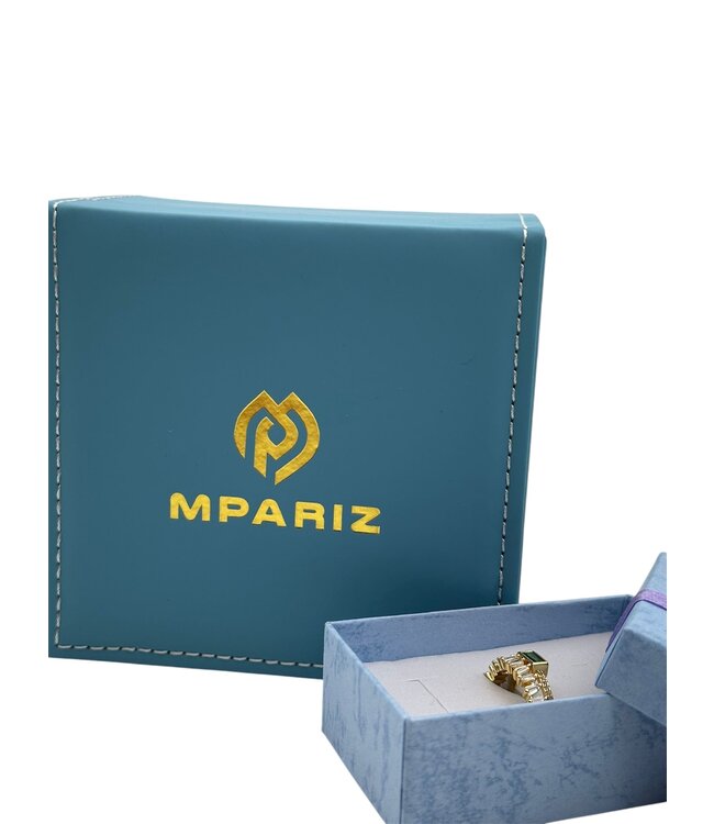 Mpariz Luxe Dames Ring  Dubbellaagse Zirkoon Ring