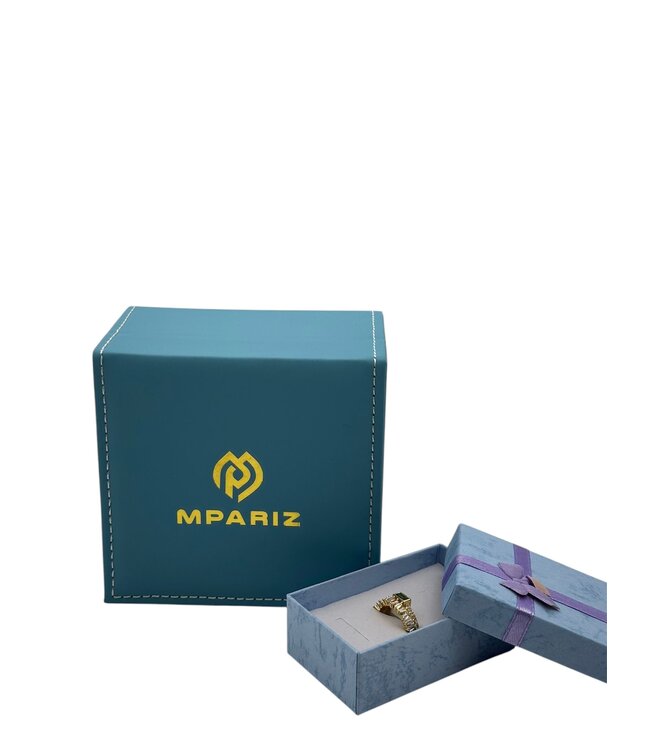 Mpariz Luxe Dames Ring  Dubbellaagse Zirkoon Ring