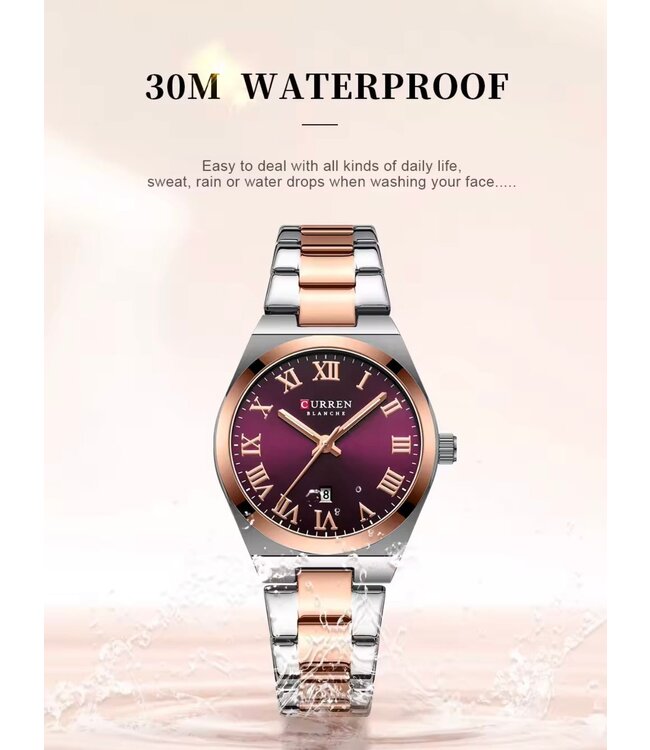 Curren  Dameshorloge   Rosé & Bruin