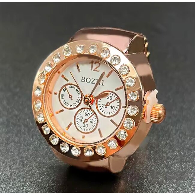 Mpariz Luxe Vingerhorloges Rosé   Diamonds