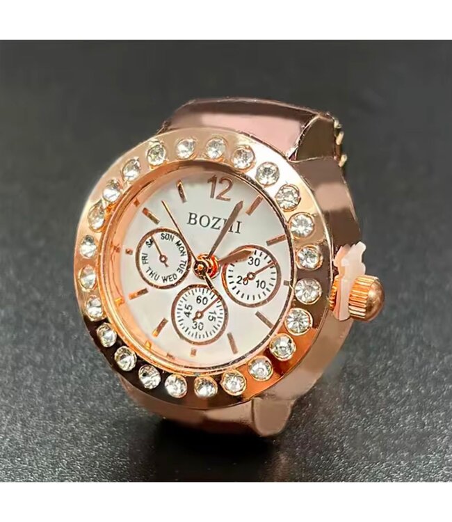 Mpariz Luxe Vingerhorloges Rosé   Diamonds