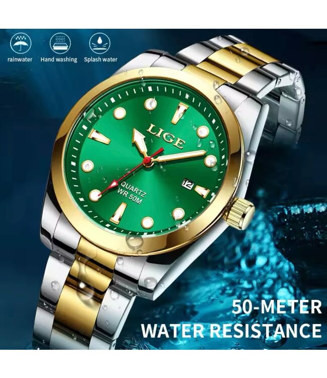 Lige  Luxe Herenhorloges Zilver Goud